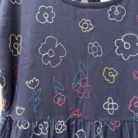 Hanna Andersson Navy Floral Embroidered Dress in Soft Tulle - Picture 3 of 8
